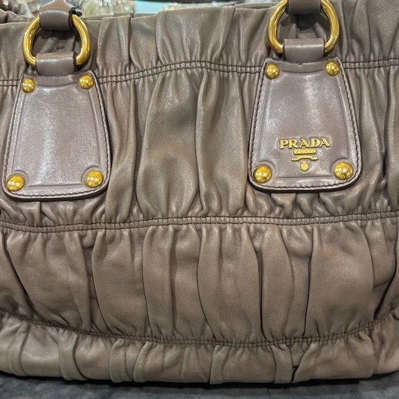 PRADA dark tan Leather Tote Bag - Picture 3 of 8